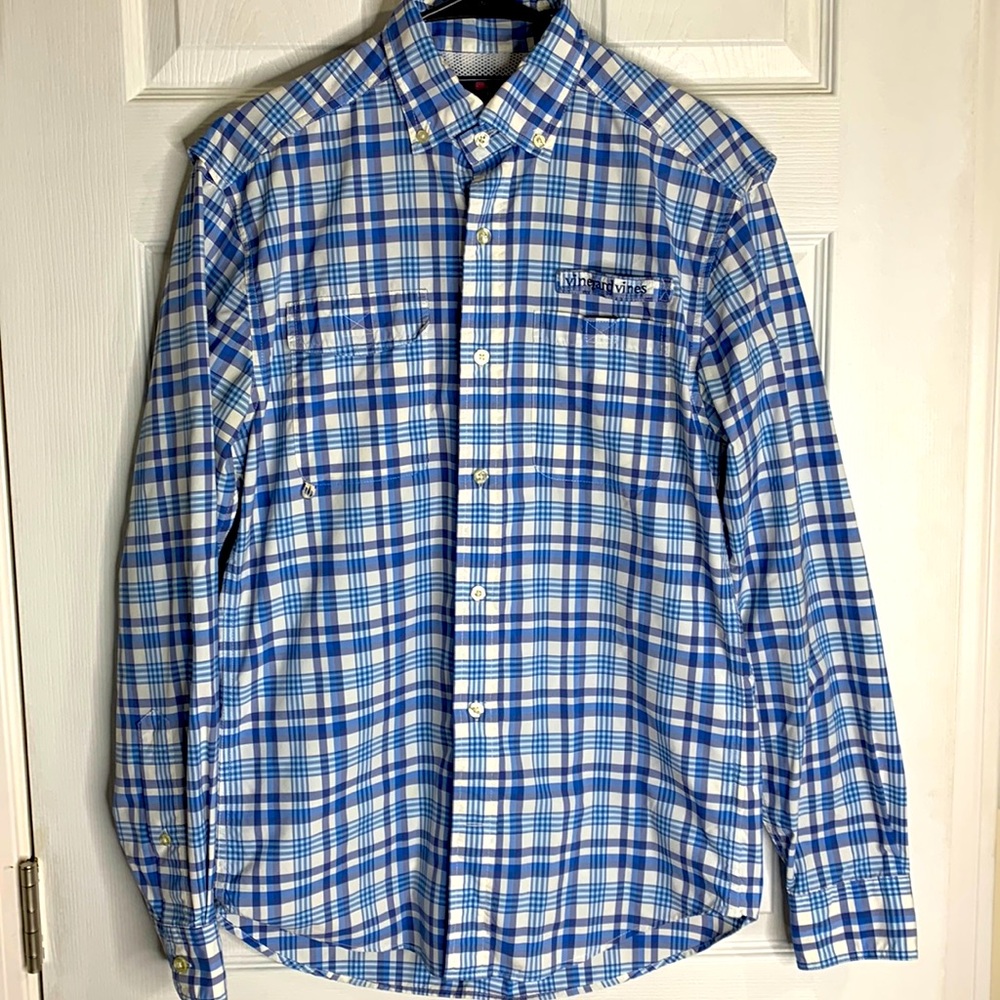 Mens Vineyard Vines blue plaid button down